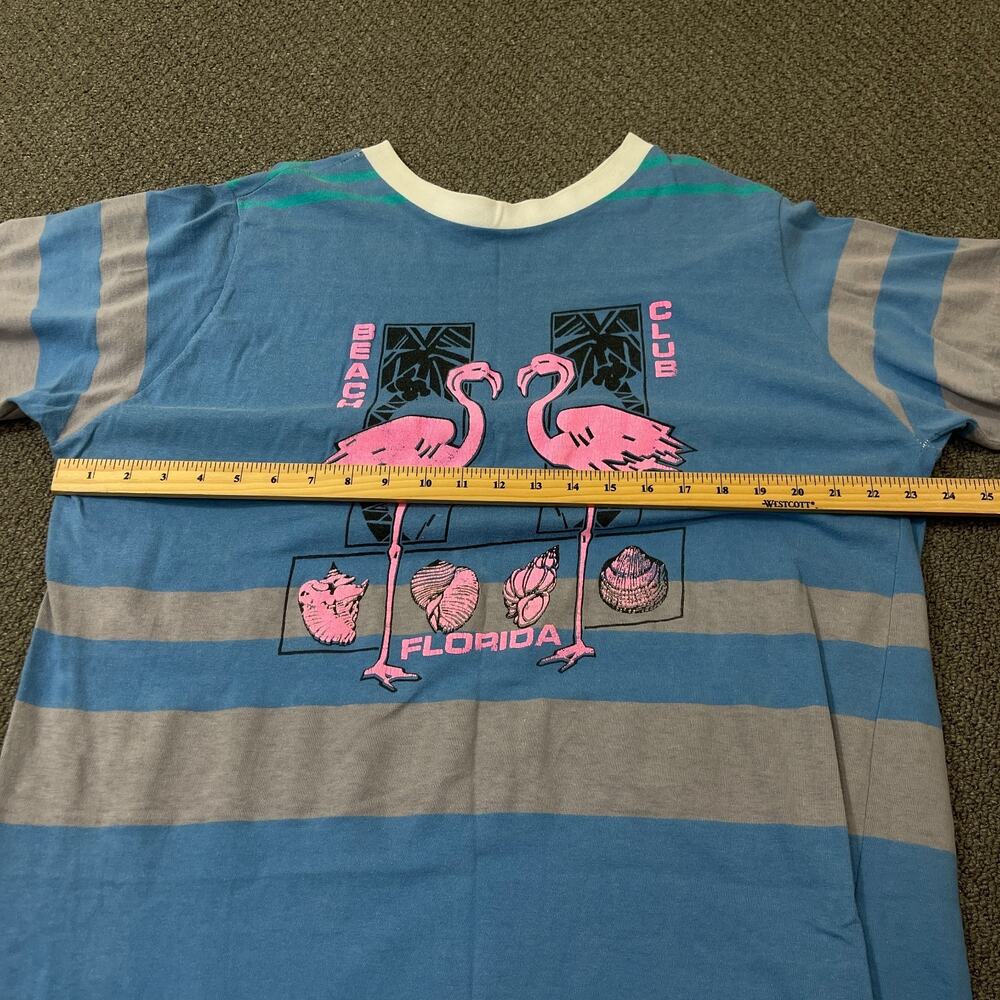 Vtg 80s 90s Flamingo T Shirt Dress One Size Fits All Vacation Single Stitch - Picture 6 of 11